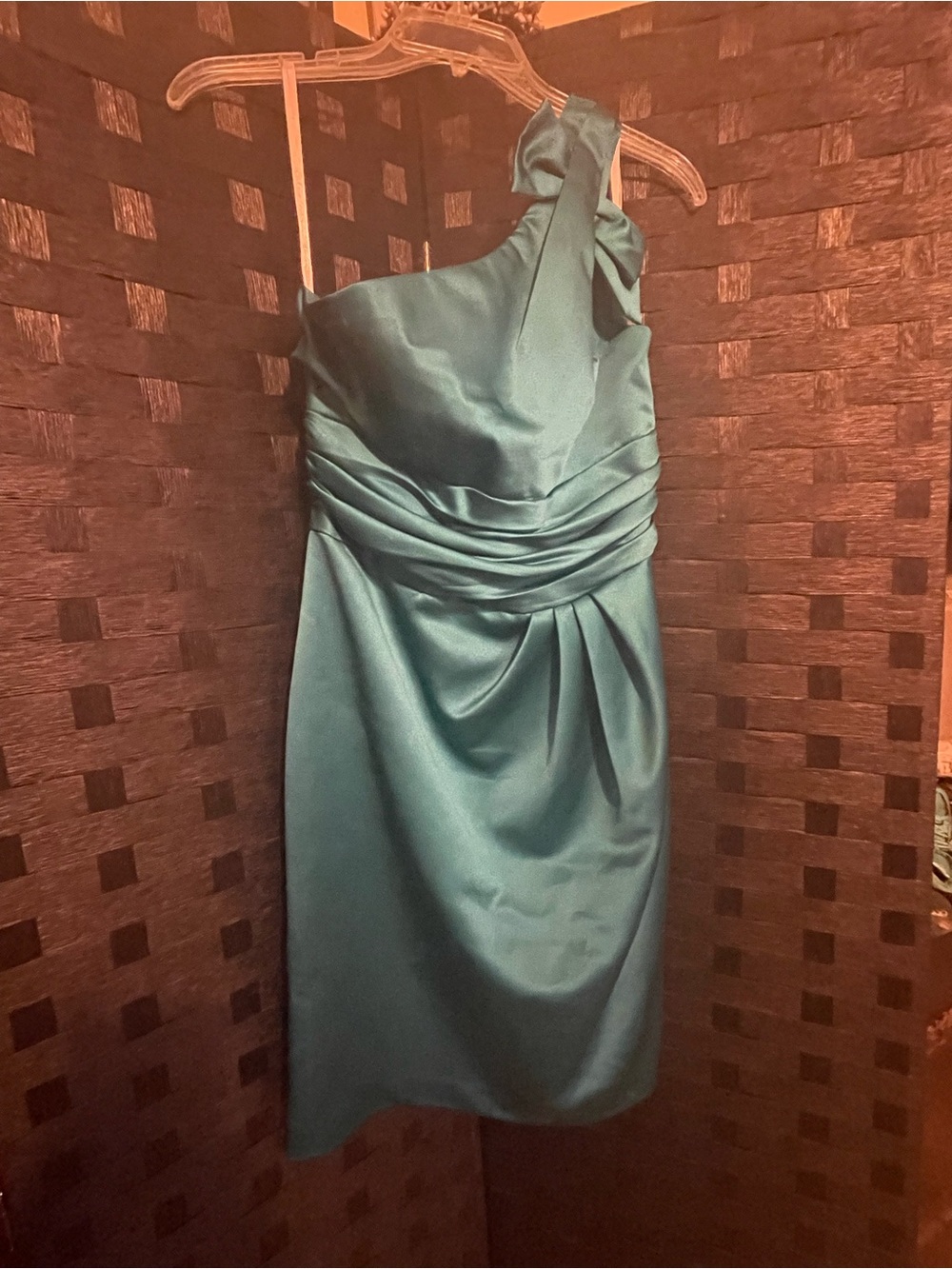 David's Bridal  One Shoulder“Malibu"  Short Dress Size 6 Nye Party Dress - Picture 7 of 10
